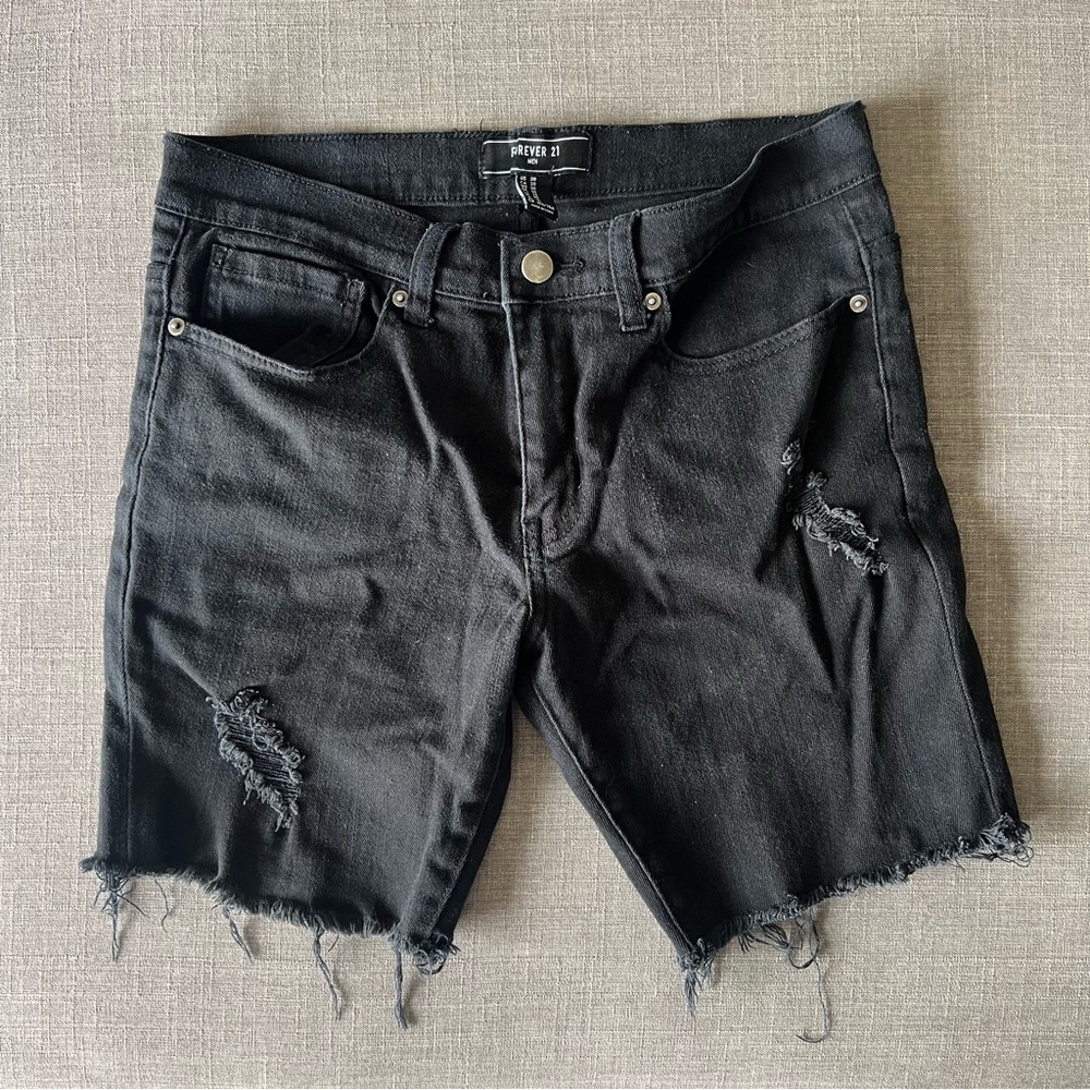 F21 Black Cutoff Denim Shorts